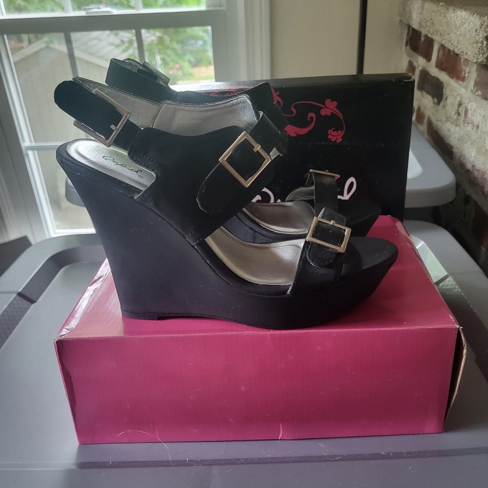 Sold Qupid Wedge Sandals Size 10